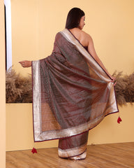 Stripes Banarasi Katan Silk Saree