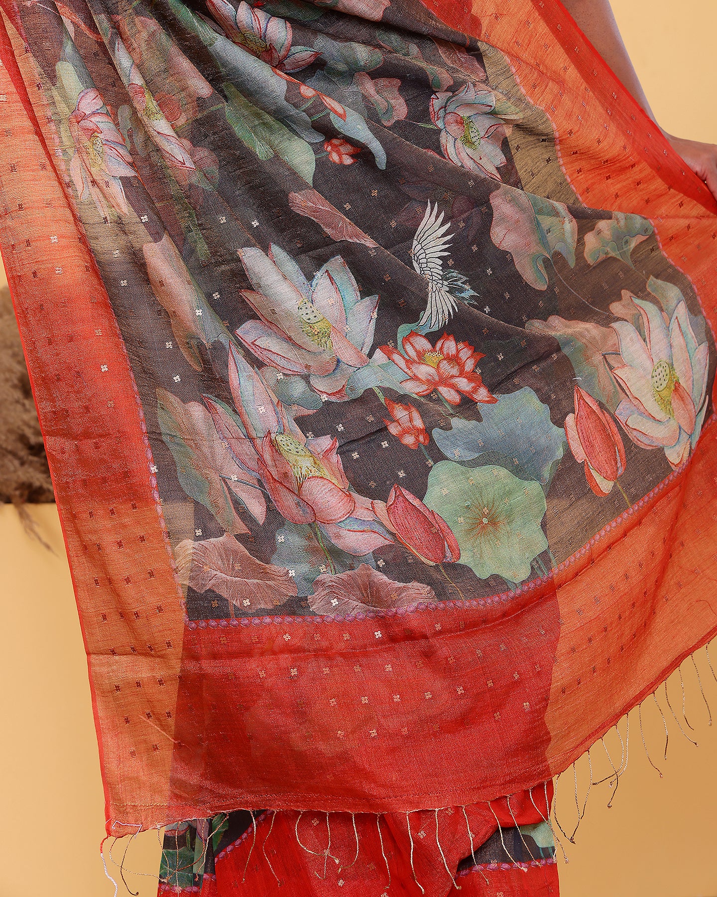 Tissue Woven Moonga Silk Saree
