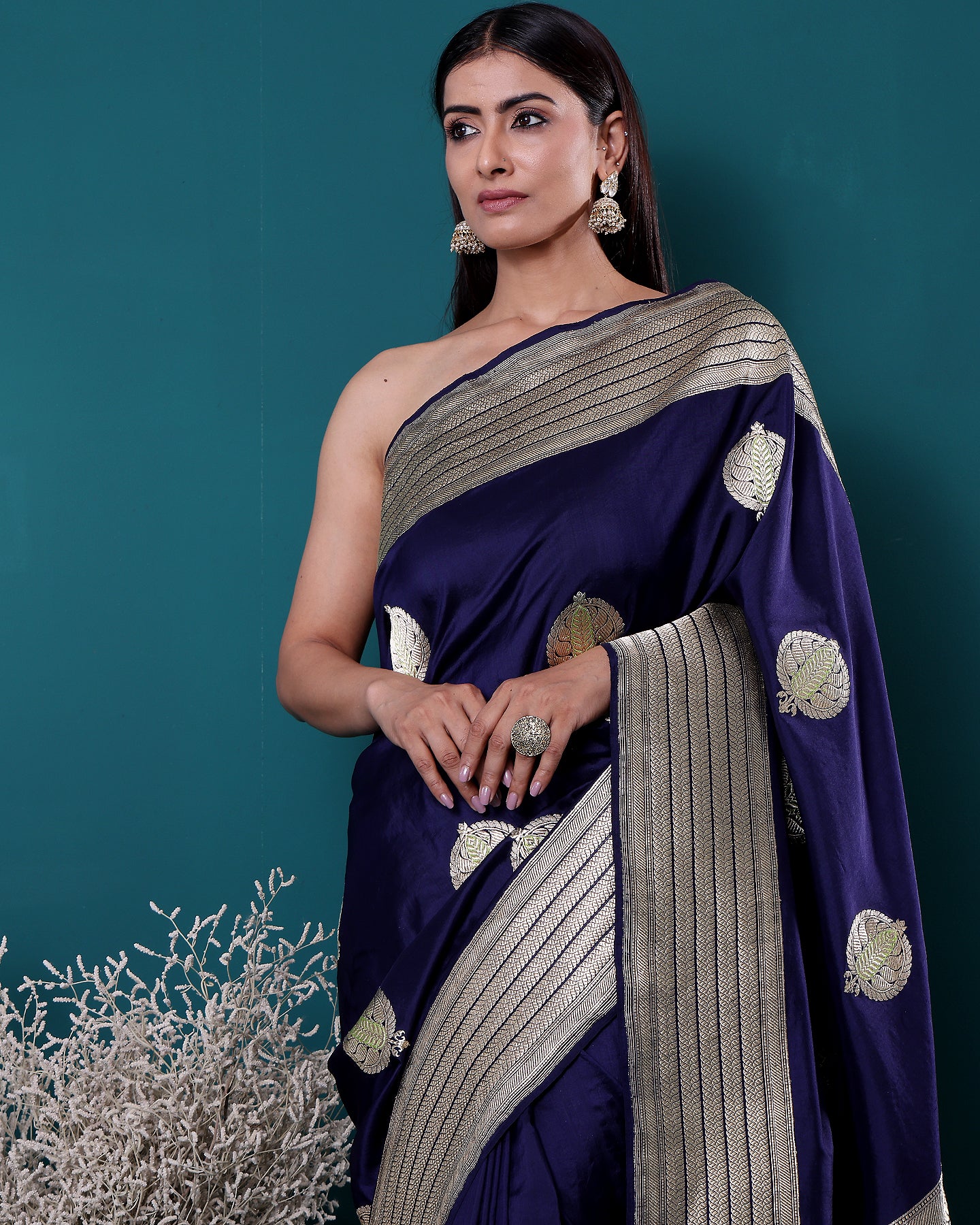 Handloom Banarasi Royal Blue Katan Silk Saree