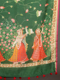 Bottle Green Pichwai Dupatta