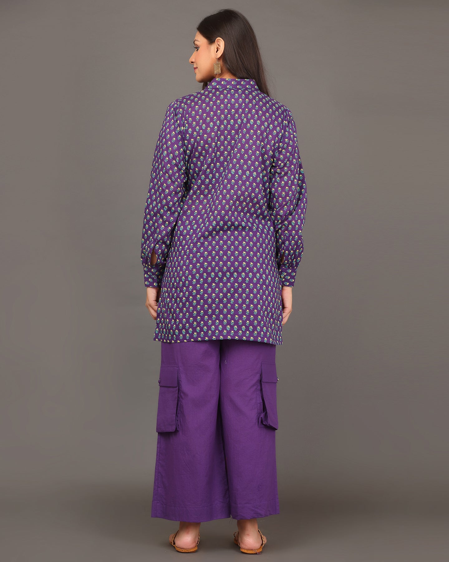 Deep Purple Shirt Style Kurta