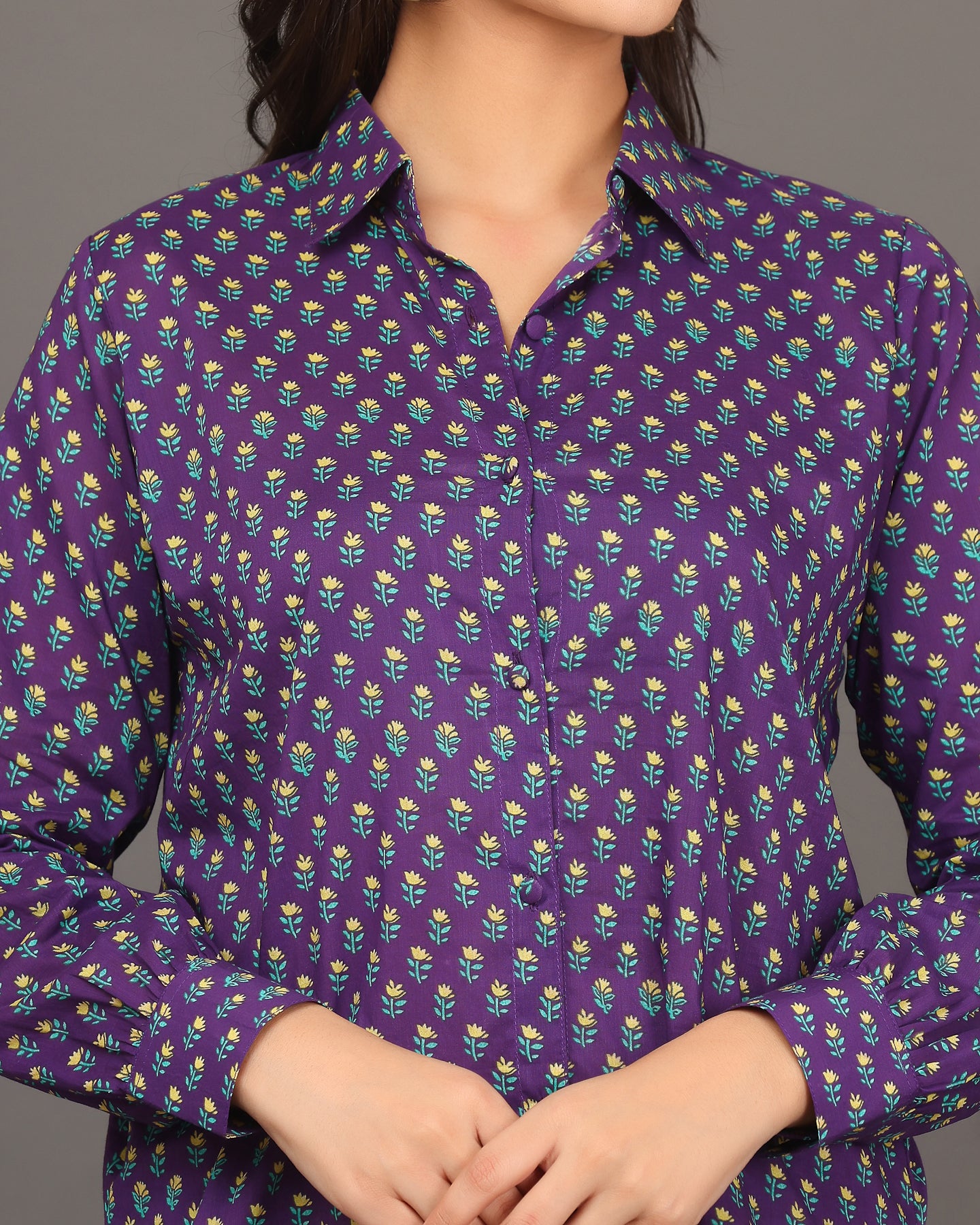 Deep Purple Shirt Style Kurta