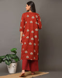 Brick Red Kalamkari Kurta