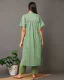 Forest Green Jangla Design Kurta