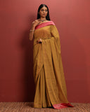 Mustard Tissue Stripes Saree