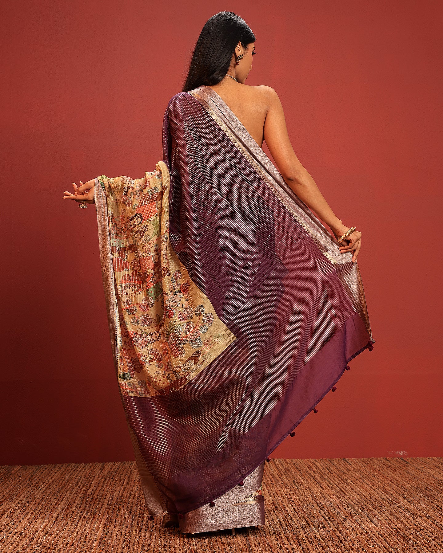 Katha Chanderi Weave Saree