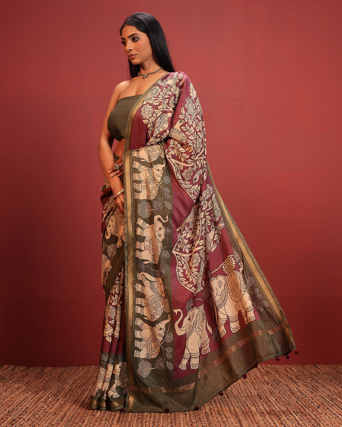 Kalamkari Chanderi Silk Saree