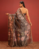 Silk Stripes Floral Saree