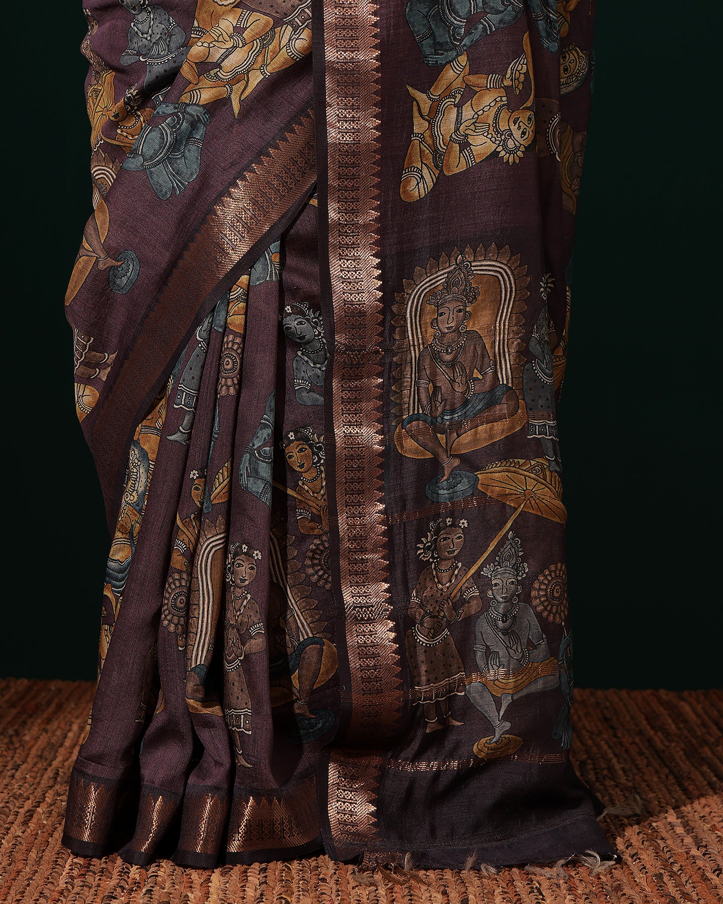 Moonga Silk Woven Kalamkari Saree