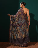 Moonga Silk Woven Kalamkari Saree