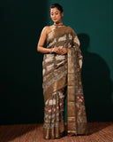 Pichwai Moonga Woven Saree