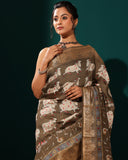 Pichwai Moonga Woven Saree