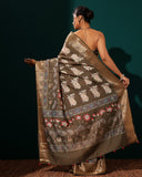 Pichwai Moonga Woven Saree