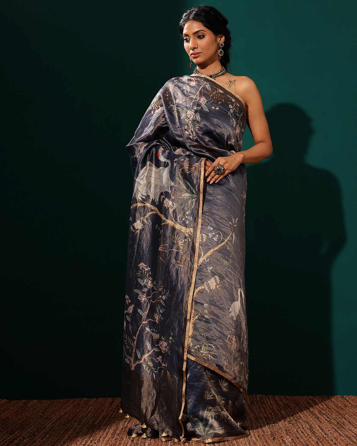 Silk Tissue Stripes Saree