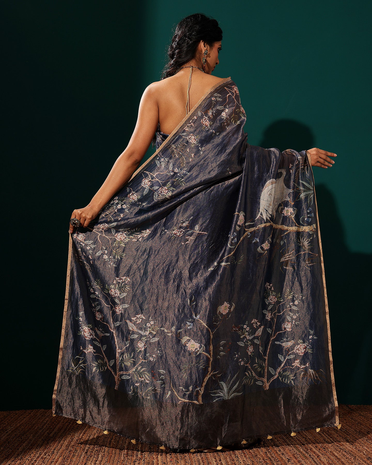 Silk Tissue Stripes Saree