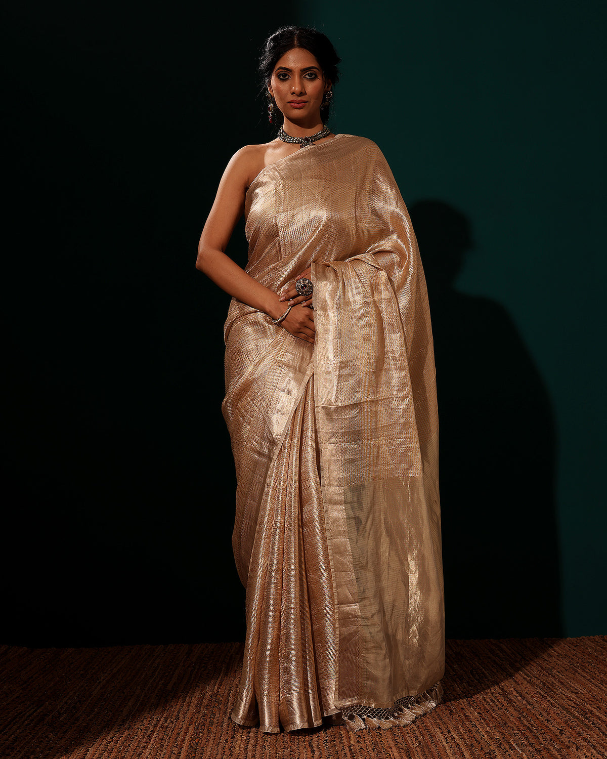 Gold Tissue Banarasi Saree