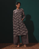 Mandarin Collar Linen Kurta Set