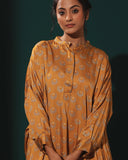 Mustard Satin Loose Kurta Set