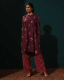 Wine Tunic Kurta Set