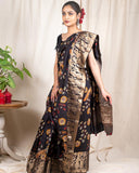 Black Moonga Silk Saree - Silk Mark Certified