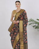 Black Katan Silk Saree - Silk Mark Certified