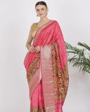 Rose Pink Katan Silk Saree - Silk Mark Certified