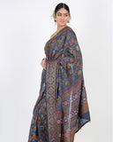 Egyptian Blue Moonga Silk Saree - Silk Mark Certified