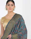 Midnight Blue Moonga Silk Saree - Silk Mark Certified