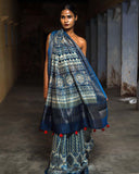 Blue Indigo Chanderi Saree