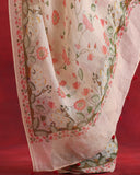 Light Peach Pichwai Linen Saree