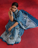 Indigo Blue Linen Saree