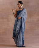 Indigo Blue Linen Saree