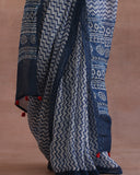 Indigo Blue Linen Saree