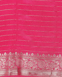 FUSHIA SILK STRIPES SAREE