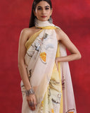 Off White Silk Organza Saree