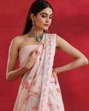 Light Pink Pichwai Linen Saree