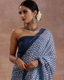 Indigo Blue Linen Saree