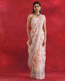 Light Pink Pichwai Linen Saree