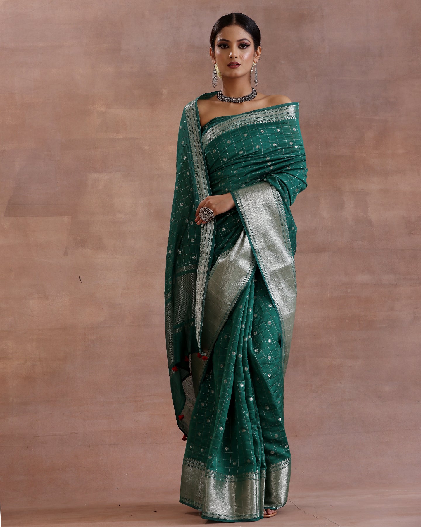 Handwoven Silk Cotton Green Saree