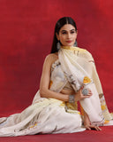 Off White Silk Organza Saree