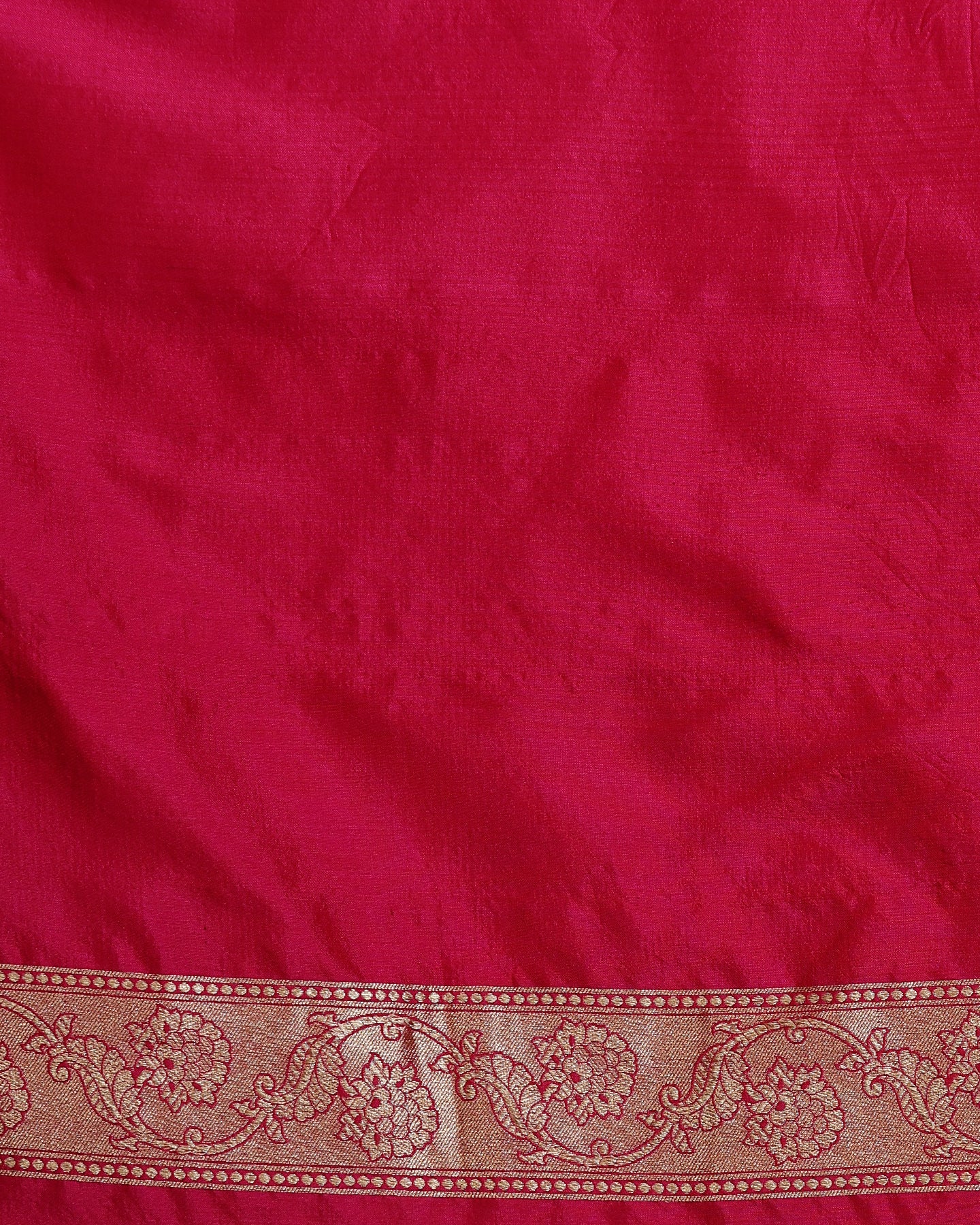 Bright Magenta Pure Katan Silk Banarasi Saree with Floral Jaal