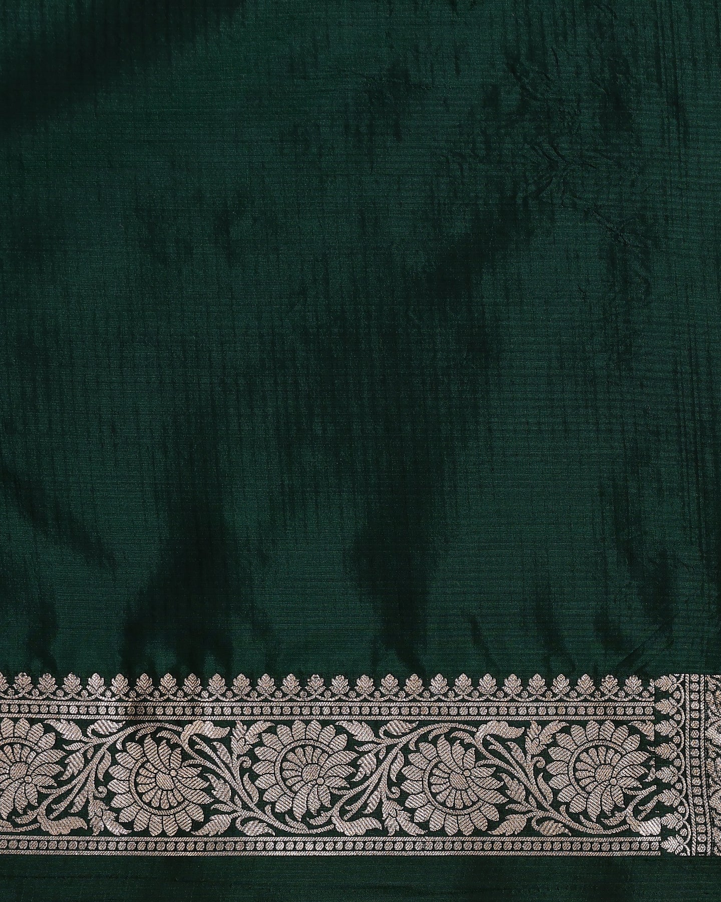 Handloom Dark Green Pure Katan Silk Banarasi Saree
