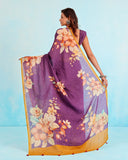 Luxurious Floral Linen Saree