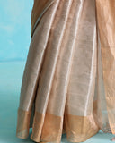 Rooh Rose Gold Tissue Saree