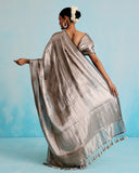 Rajat Noor Antique Silver Saree
