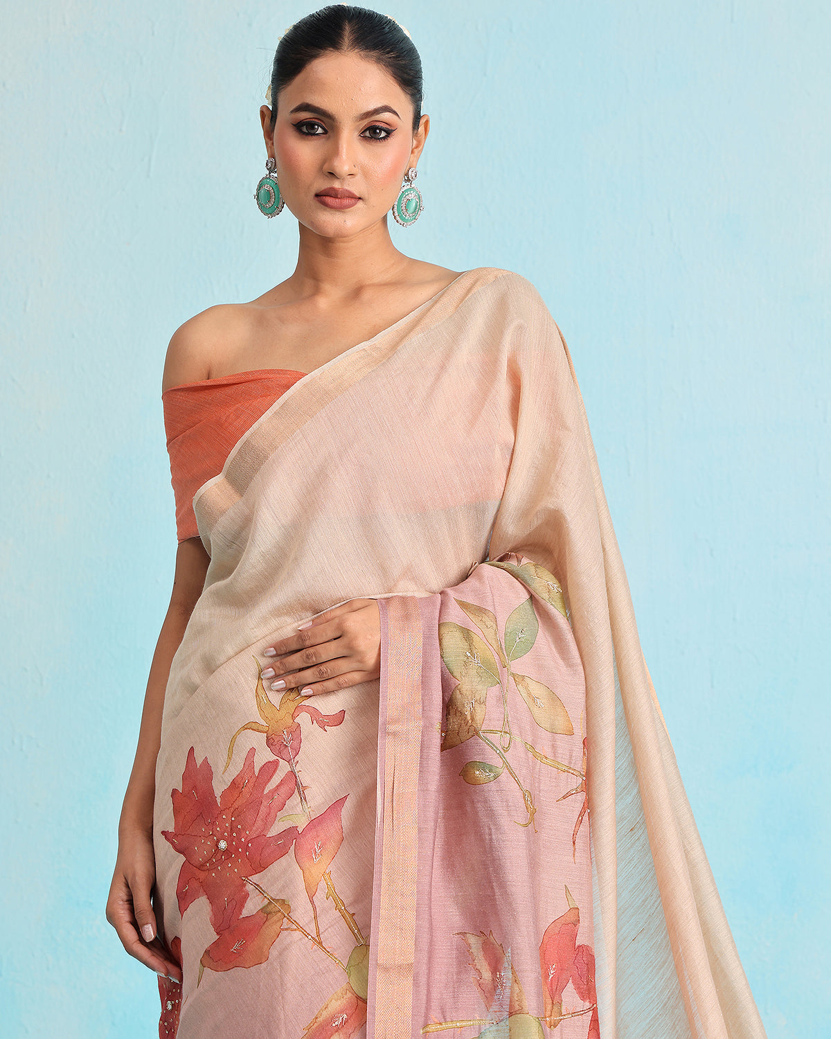 Gulabi Gulnaar Munga Silk Saree
