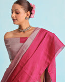 Magenta Muse Metallic Tissue Saree