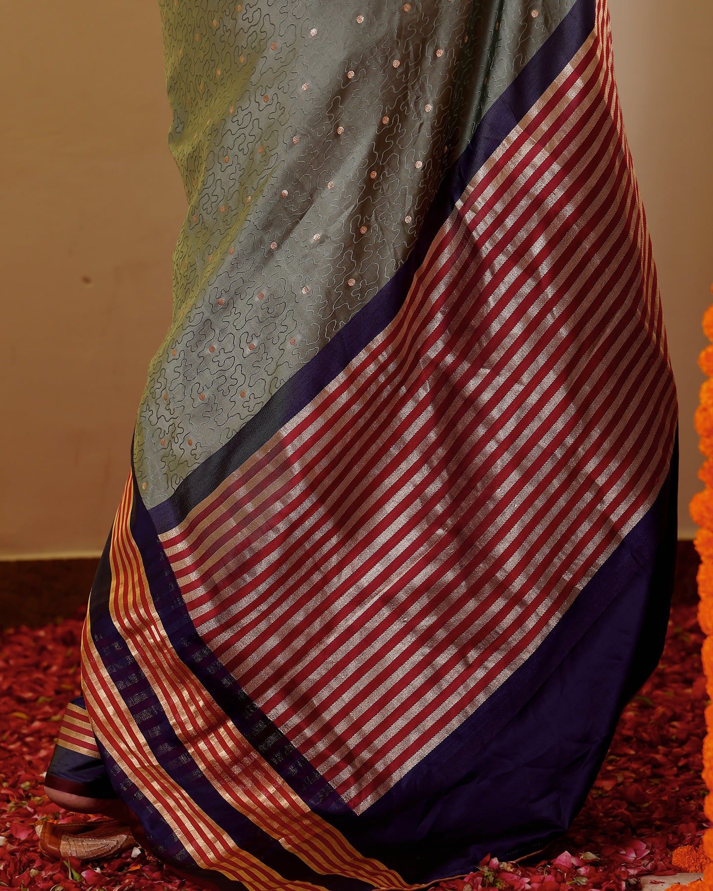Handwoven Mashru Satin Saree