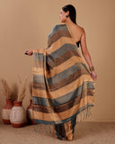 Earthtone Stripes Handloom Silk Saree