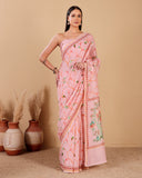 Blush Vine Chanderi Silk Saree